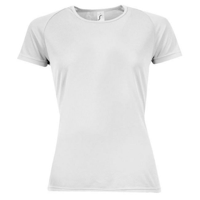 White - Front - SOLS Womens-Ladies Sporty Short Sleeve T-Shirt