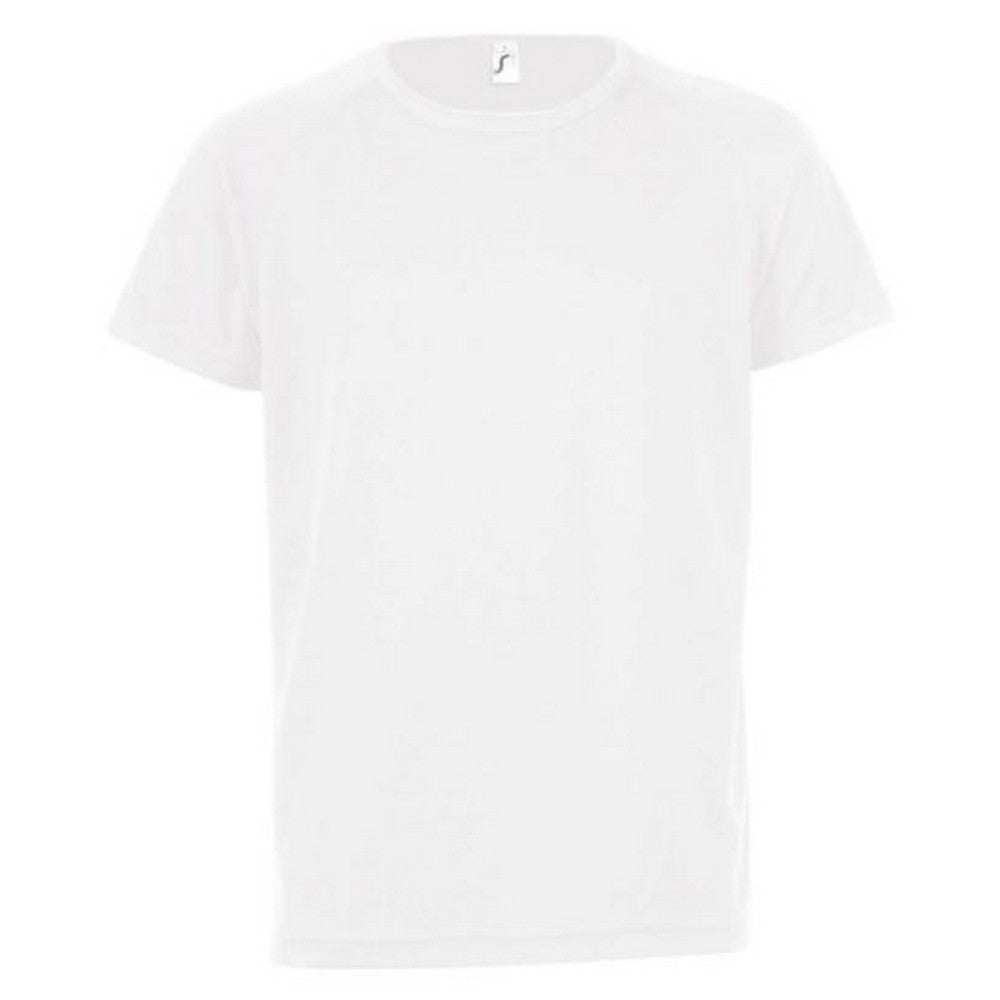 White - Front - SOLS Childrens-Kids Sporty Unisex Short Sleeve T-Shirt