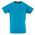 Aqua - Front - SOLS Childrens-Kids Sporty Unisex Short Sleeve T-Shirt