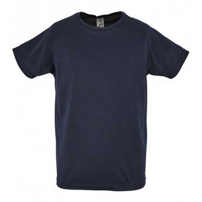 French Navy - Front - SOLS Childrens-Kids Sporty Unisex Short Sleeve T-Shirt