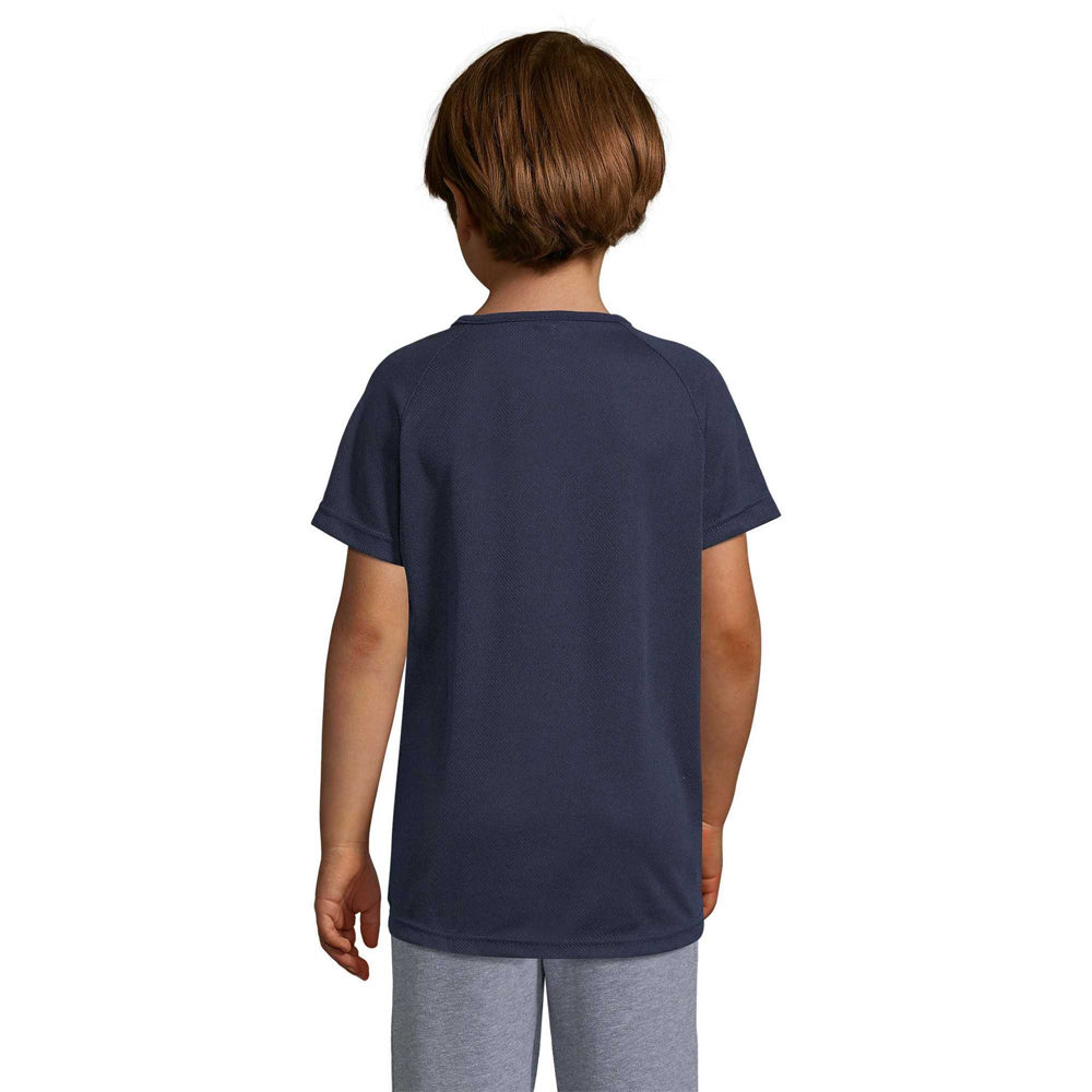 French Navy - Back - SOLS Childrens-Kids Sporty Unisex Short Sleeve T-Shirt