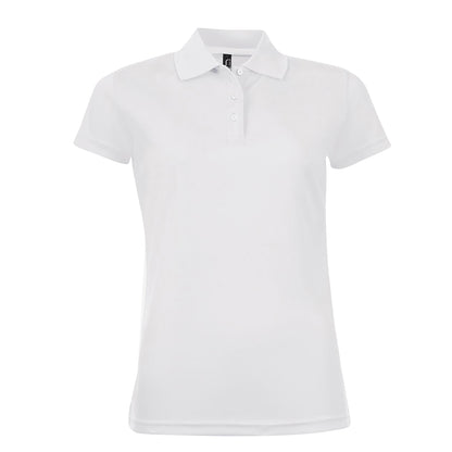 White - Front - SOLS Womens-Ladies Performer Short Sleeve Pique Polo Shirt