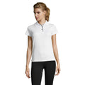 White - Back - SOLS Womens-Ladies Performer Short Sleeve Pique Polo Shirt