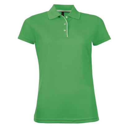Kelly Green - Front - SOLS Womens-Ladies Performer Short Sleeve Pique Polo Shirt