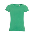 Heather Green - Front - SOLS Womens-Ladies Mixed Short Sleeve T-Shirt