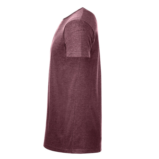 Heather Burgundy - Side - SOLS Mens Mixed Short Sleeve T-Shirt