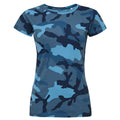 Blue Camo - Front - SOLS Womens-Ladies Camo Short Sleeve T-Shirt