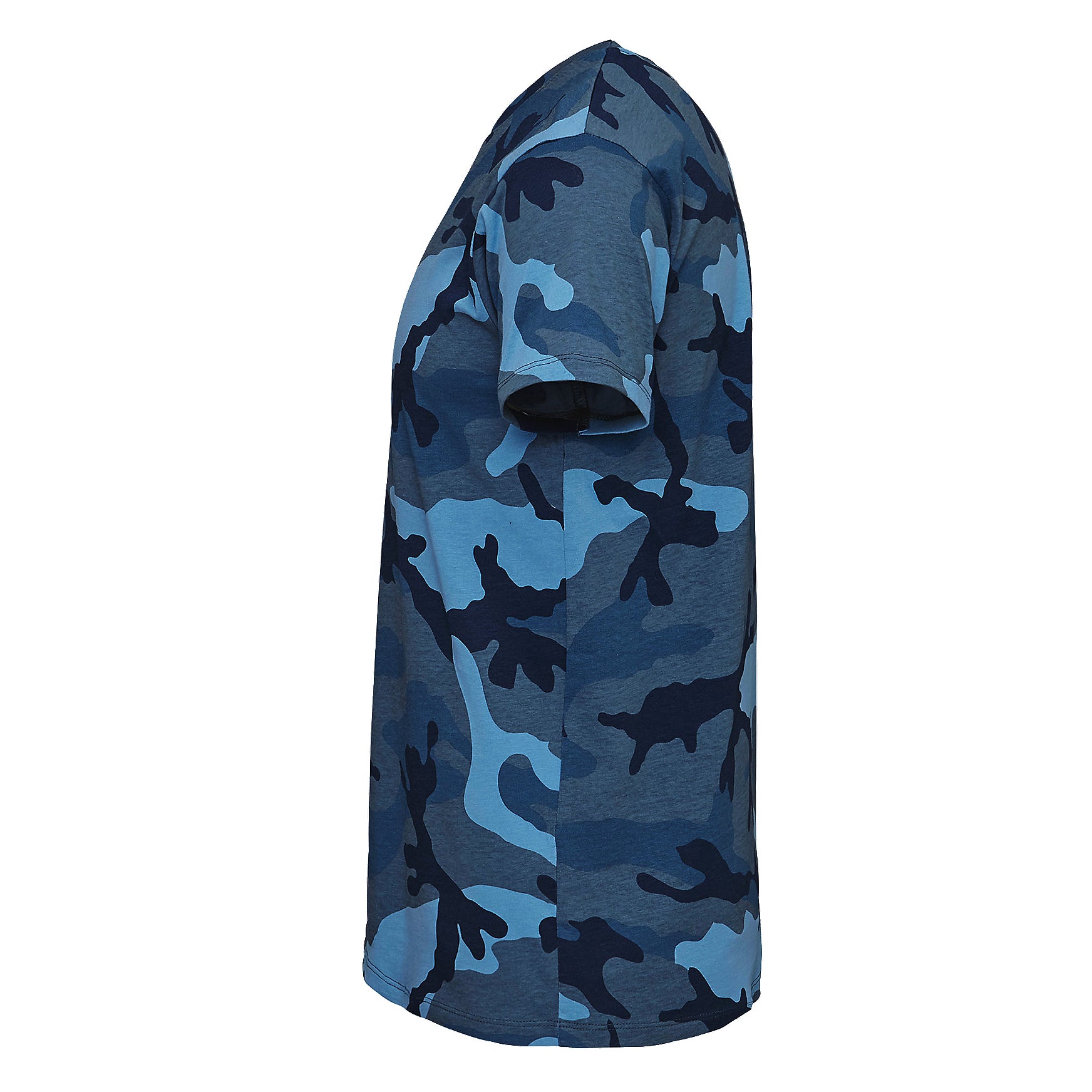 Blue Camo - Side - SOLS Mens Camo Short Sleeve T-Shirt