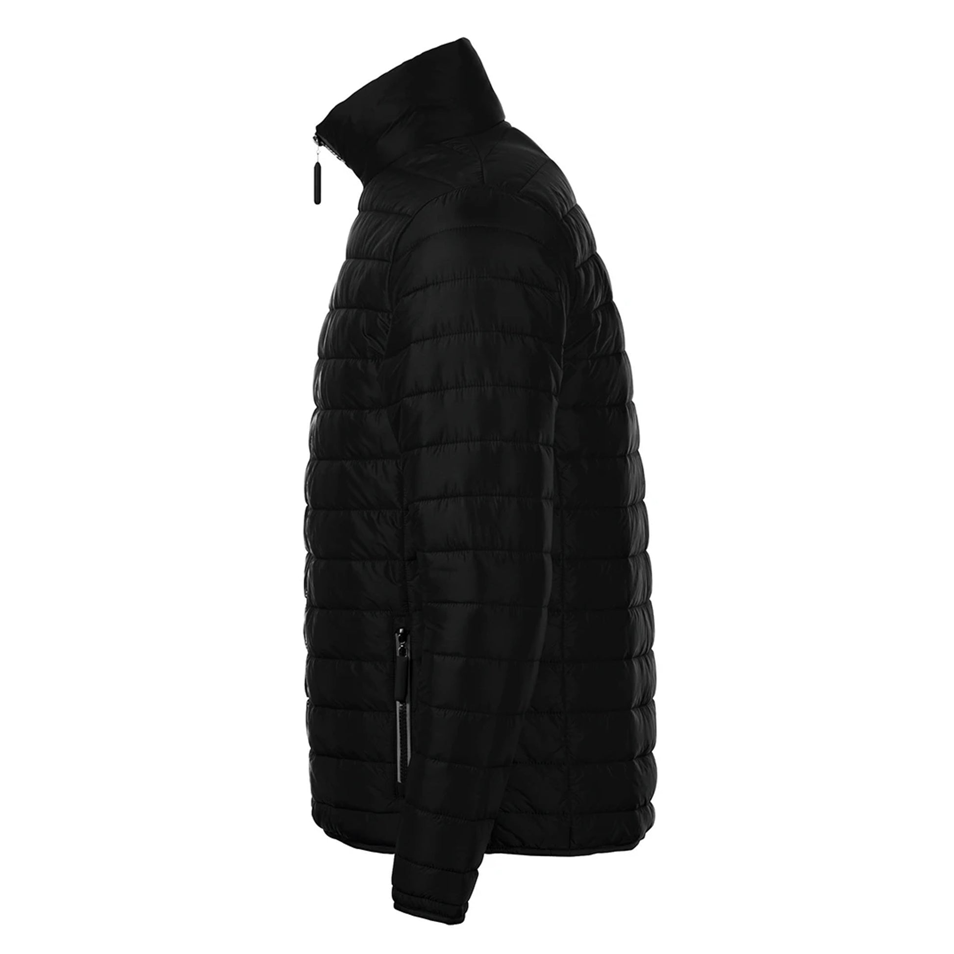 Black - Side - SOLS Mens Ride Padded Water Repellent Jacket
