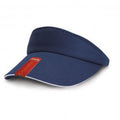 Navy-White - Front - Result Headwear Unisex Herringbone Sun Visor