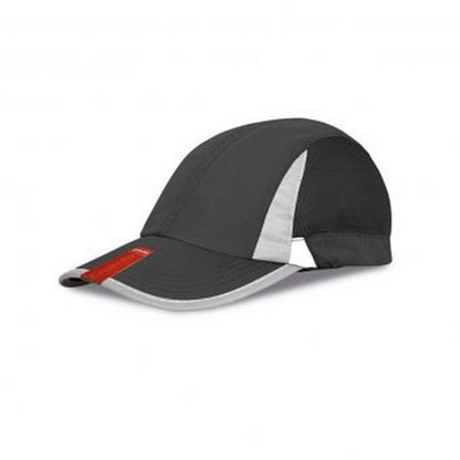 Black-White - Front - Spiro Unisex 2 Panel Sport Baseball Cap