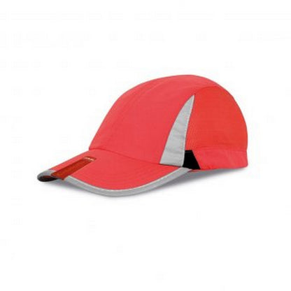 Red-Black - Front - Spiro Unisex 2 Panel Sport Baseball Cap