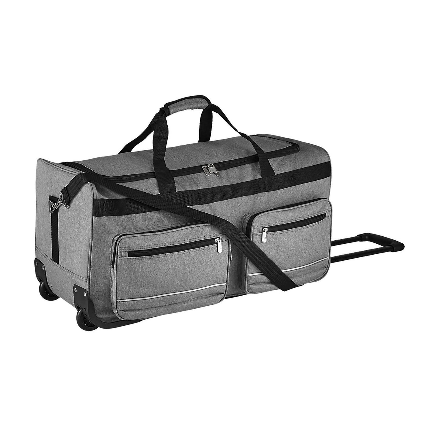 Heather Grey - Front - SOLS Voyager Rolling Travel Holdall Bag