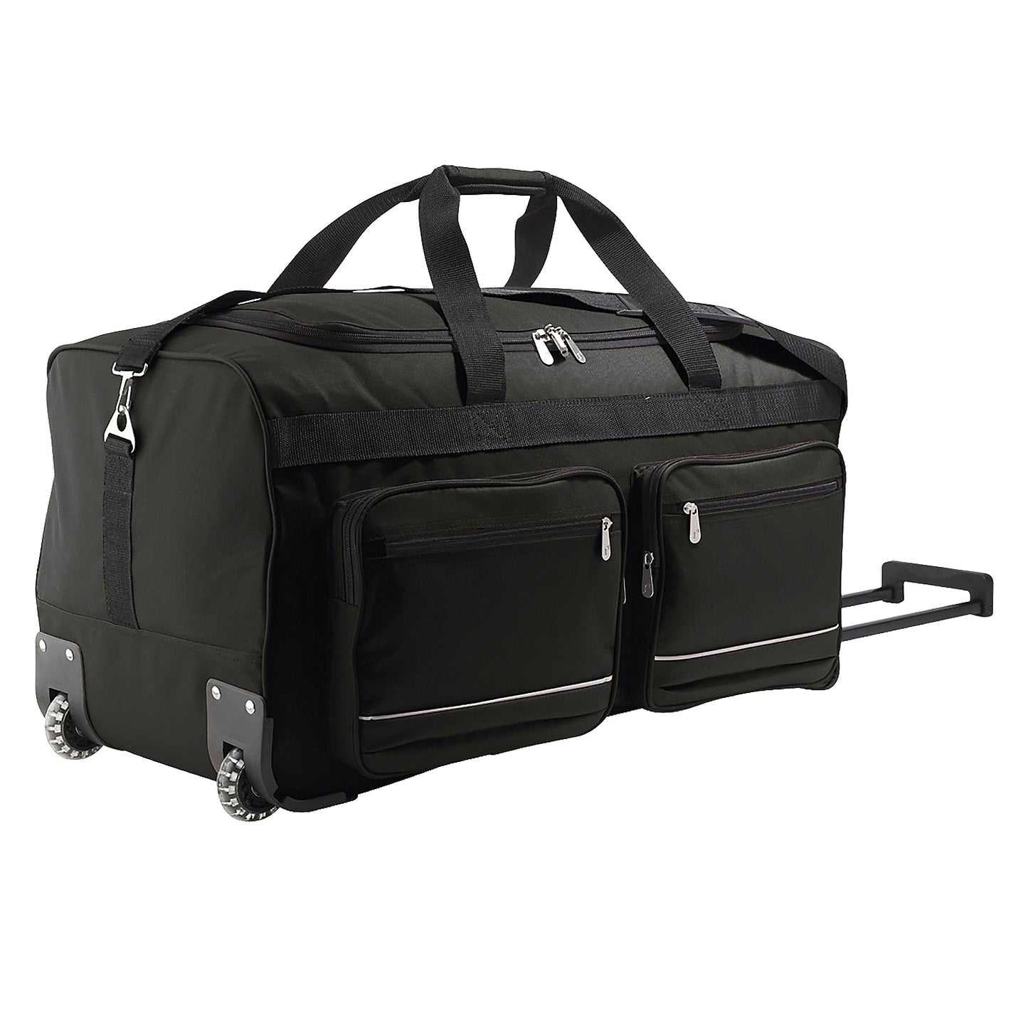 Black - Front - SOLS Voyager Rolling Travel Holdall Bag