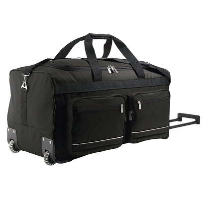 Black - Front - SOLS Voyager Rolling Travel Holdall Bag