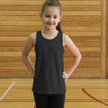 Jet Black - Back - AWDis Childrens-Kids Just Cool Sleeveless Vest Top