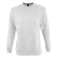 Ash - Front - SOLS Mens Supreme Plain Cotton Rich Sweatshirt