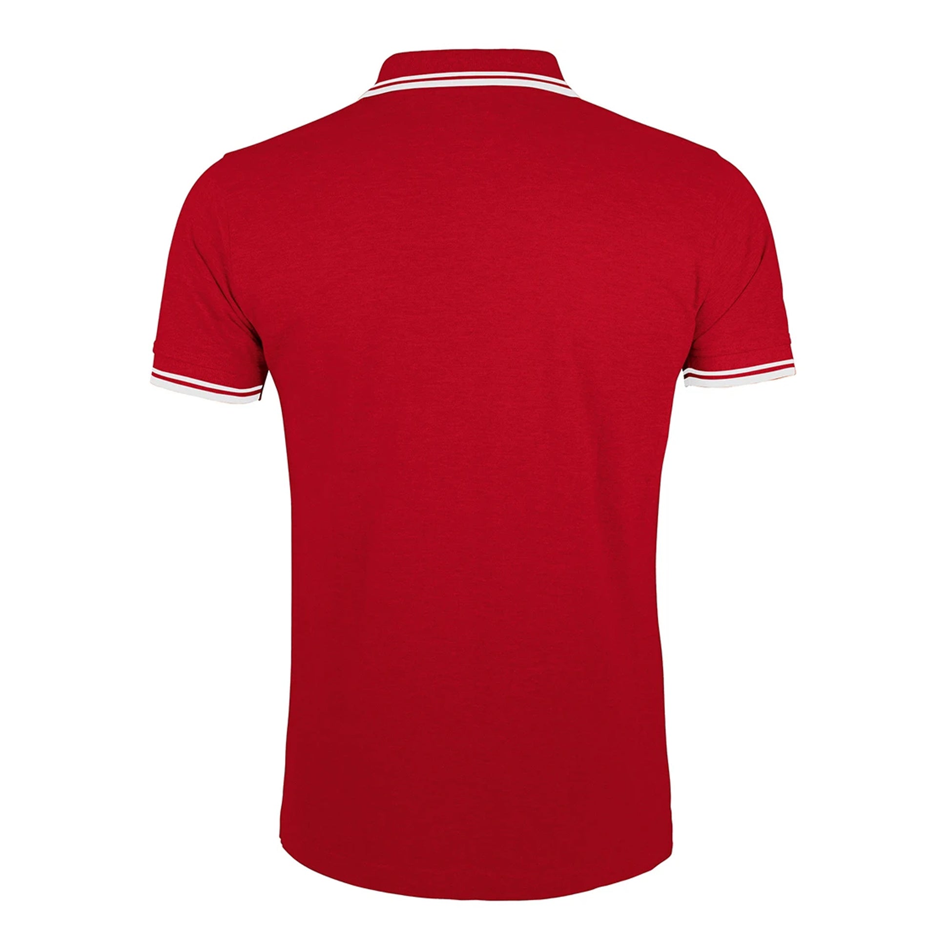 Red-White - Back - SOLS Mens Pasadena Tipped Short Sleeve Pique Polo Shirt