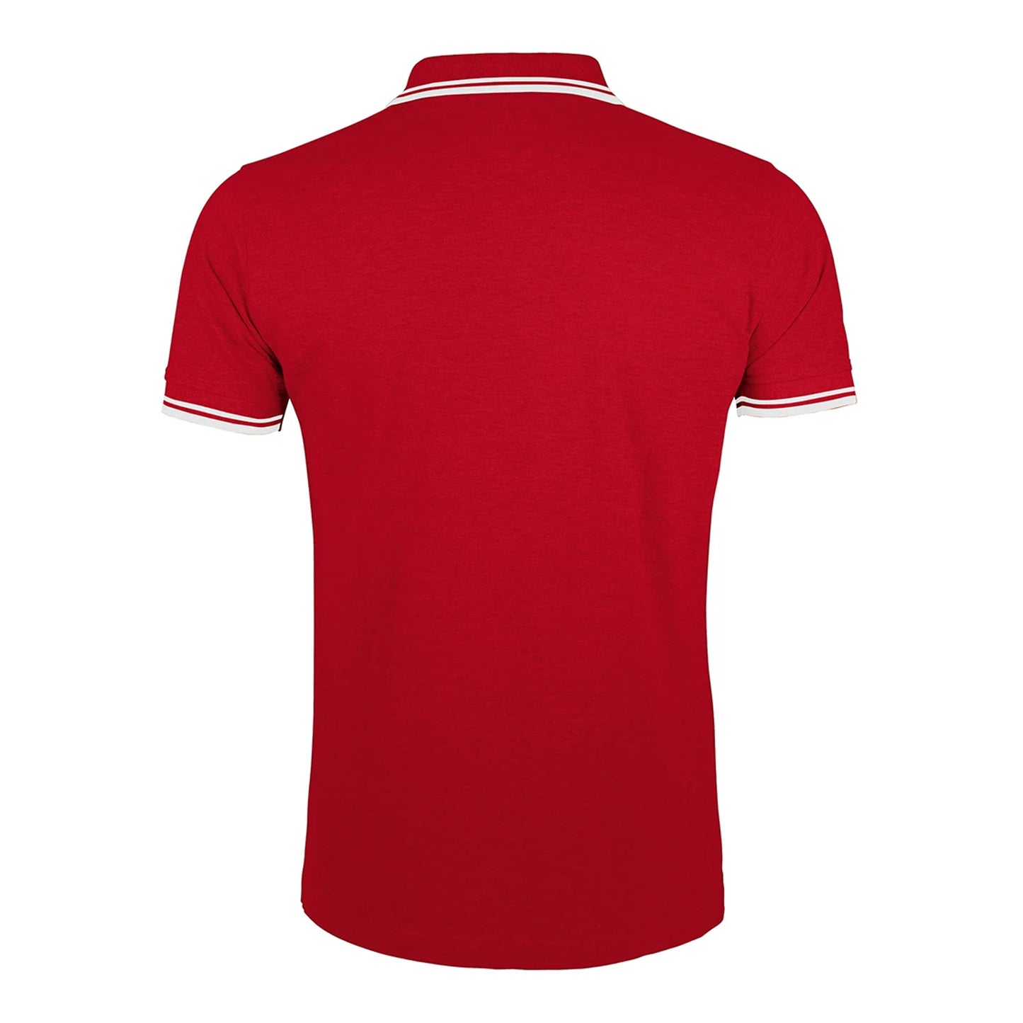 Red-White - Back - SOLS Mens Pasadena Tipped Short Sleeve Pique Polo Shirt