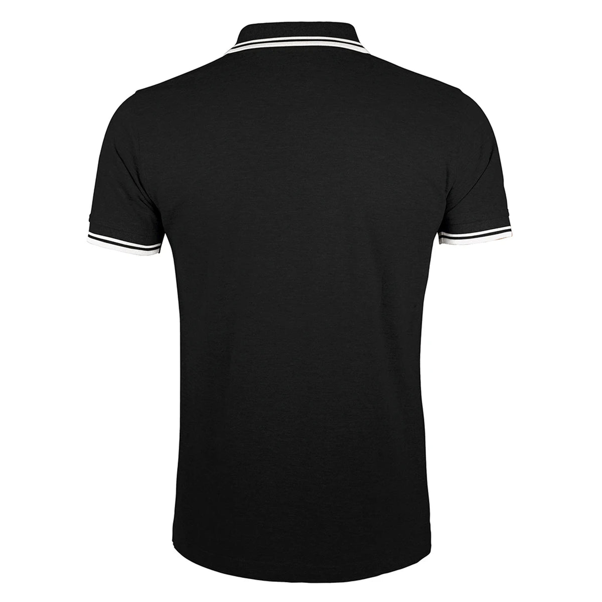 Black-White - Back - SOLS Mens Pasadena Tipped Short Sleeve Pique Polo Shirt