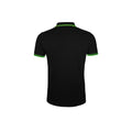 Black-Lime - Side - SOLS Mens Pasadena Tipped Short Sleeve Pique Polo Shirt