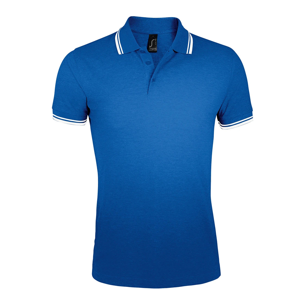 Royal-White - Front - SOLS Mens Pasadena Tipped Short Sleeve Pique Polo Shirt