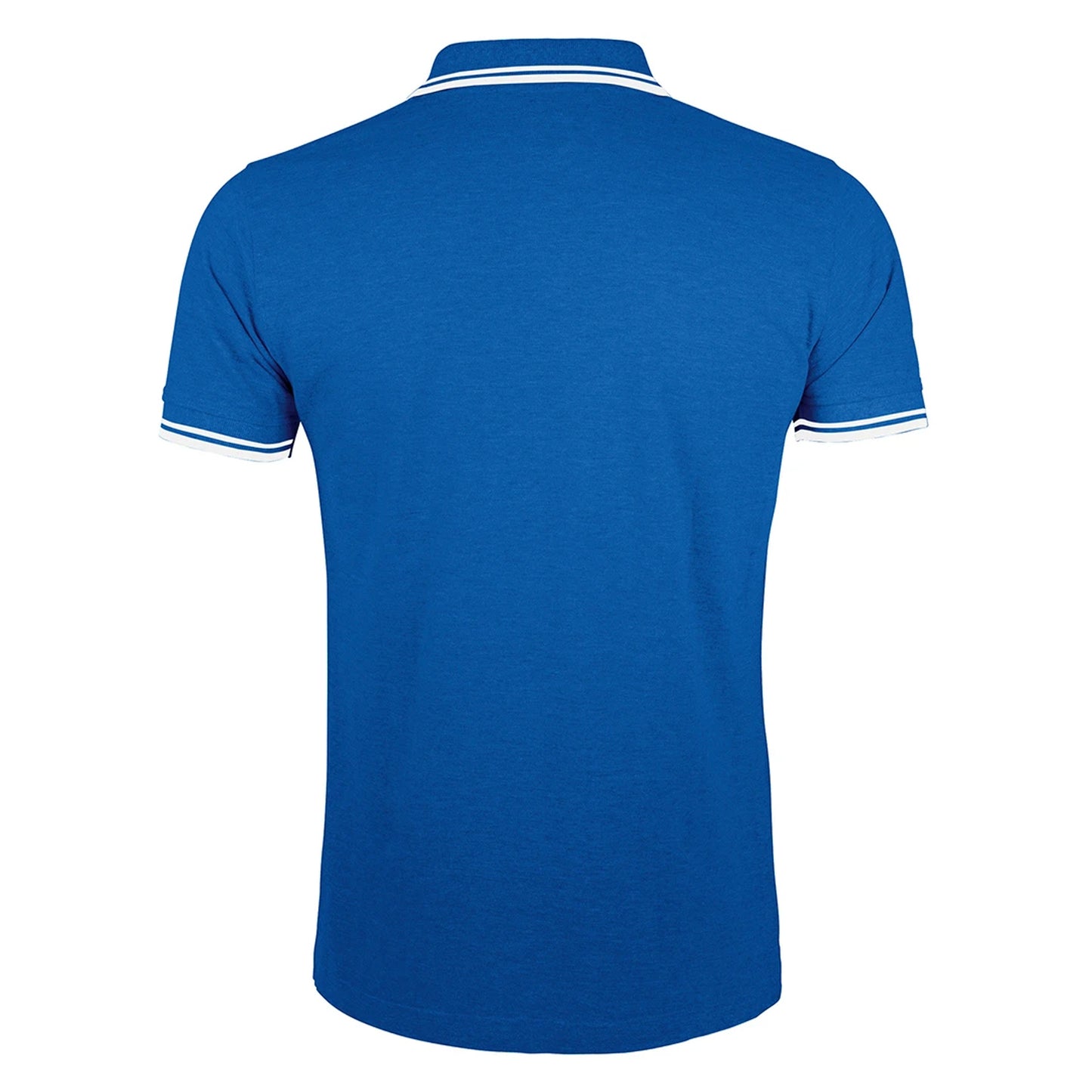 Royal-White - Back - SOLS Mens Pasadena Tipped Short Sleeve Pique Polo Shirt