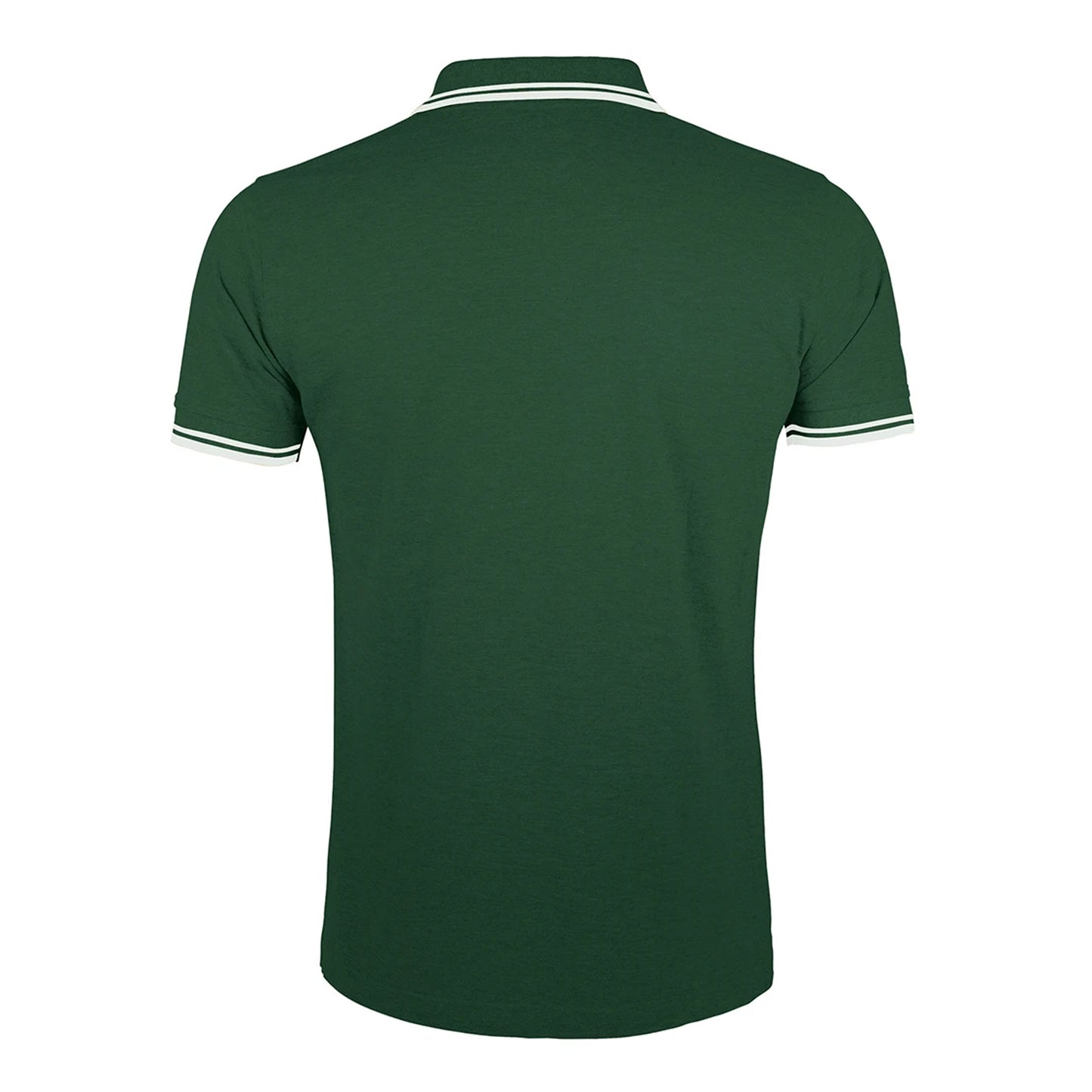 Forest-White - Back - SOLS Mens Pasadena Tipped Short Sleeve Pique Polo Shirt