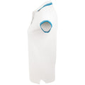 White-Aqua Blue - Side - SOLS Womens-Ladies Pasadena Tipped Short Sleeve Pique Polo Shirt