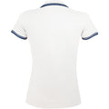 White-Navy - Back - SOLS Womens-Ladies Pasadena Tipped Short Sleeve Pique Polo Shirt
