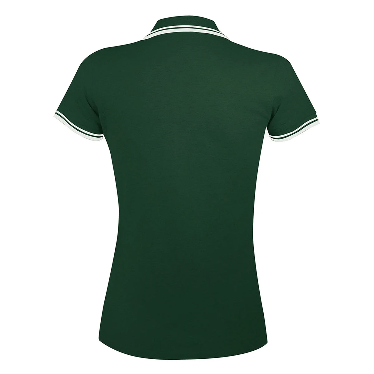 Forest-White - Back - SOLS Womens-Ladies Pasadena Tipped Short Sleeve Pique Polo Shirt