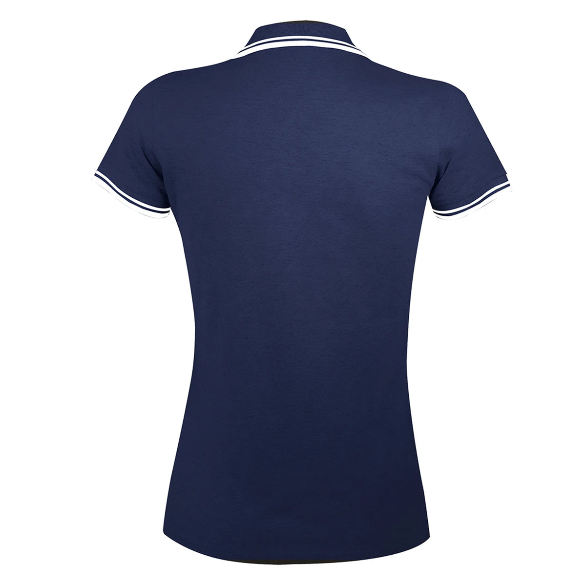 French Navy-White - Back - SOLS Womens-Ladies Pasadena Tipped Short Sleeve Pique Polo Shirt