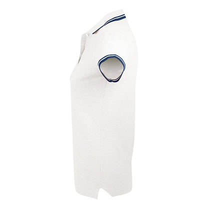 White-Navy - Side - SOLS Womens-Ladies Pasadena Tipped Short Sleeve Pique Polo Shirt