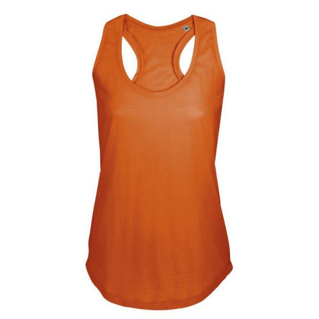 Burnt Orange - Front - SOLS Womens-Ladies Moka Plain Sleeveless Tank Top