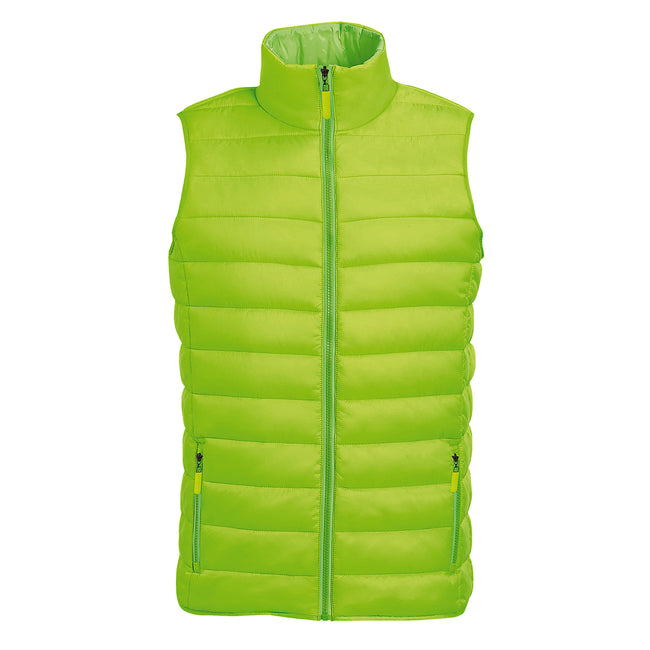 Neon Lime - Front - SOLS Mens Wave Padded Water Repellent Bodywarmer-Gilet