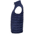 Navy - Side - SOLS Womens-Ladies Wave Padded Water Repellent Bodywarmer-Gilet