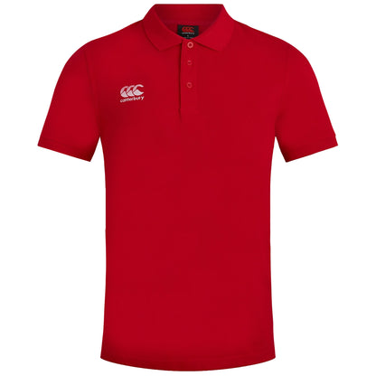 Red - Front - Canterbury Mens Waimak Short Sleeve Pique Polo Shirt