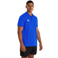 Royal - Side - Canterbury Mens Waimak Short Sleeve Pique Polo Shirt