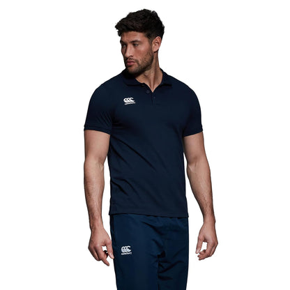 Royal - Side - Canterbury Mens Waimak Short Sleeve Pique Polo Shirt