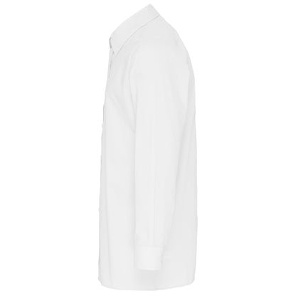 White - Side - Premier Mens Long Sleeve Fitted Poplin Work Shirt