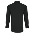Black - Back - Premier Mens Long Sleeve Fitted Poplin Work Shirt