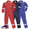 Navy - Back - Portwest Bizweld Iona Flame Resistant Work Overall-Coverall