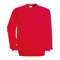 Red - Front - Kariban Mens Plain Crew Neck Sweatshirt