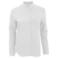 White - Back - Kariban Womens-Ladies Long Sleeve Mandarin Collar Shirt
