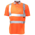 Fluorescent Orange - Front - Warrior Mens Daytona Hi-Vis Short Sleeve Polo Shirt