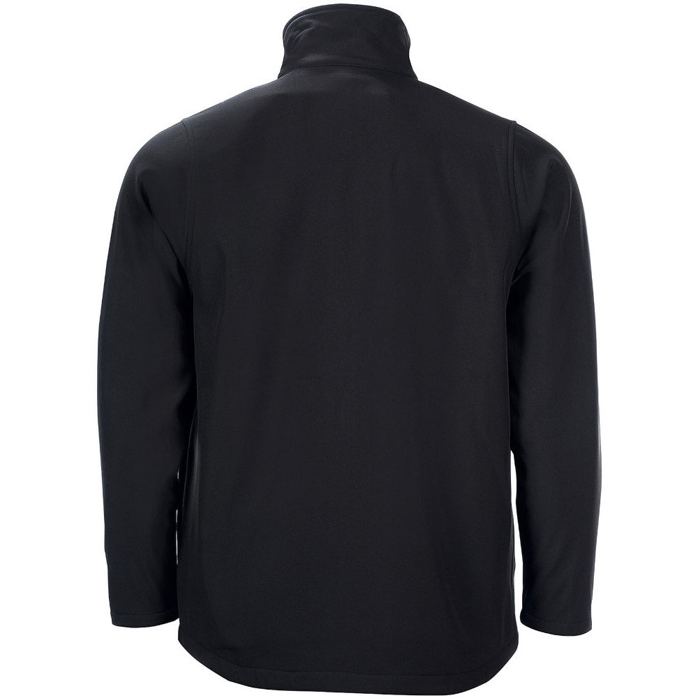 Black - Back - SOLS Mens Race Full Zip Water Repellent Softshell Jacket