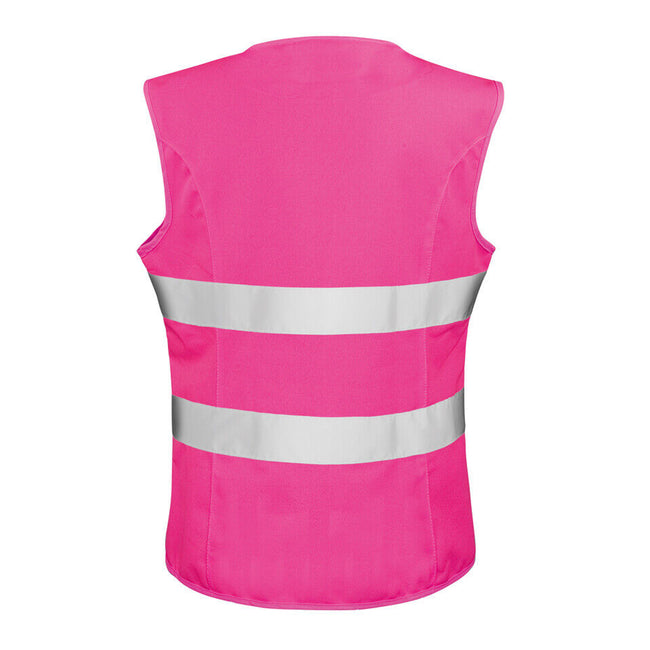 Fluorescent Pink - Back - Result Core Womens-Ladies Sleeveless Hi Vis Vest