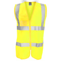 Fluorescent Yellow - Front - Result Core Mens Zip Through Hi Vis Safety Tabard-Vest