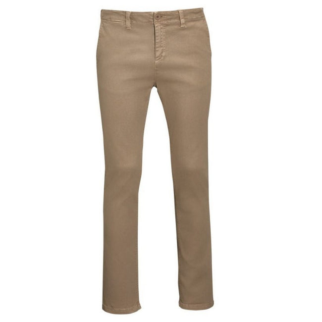 Chestnut - Front - SOLS Mens Jules Chino Trousers