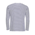 White-Navy - Back - SOLS Mens Marine Long Sleeve Stripe T-Shirt